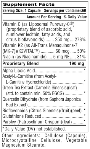 Frasco de Mito-C vitamina C con 60 cápsulas