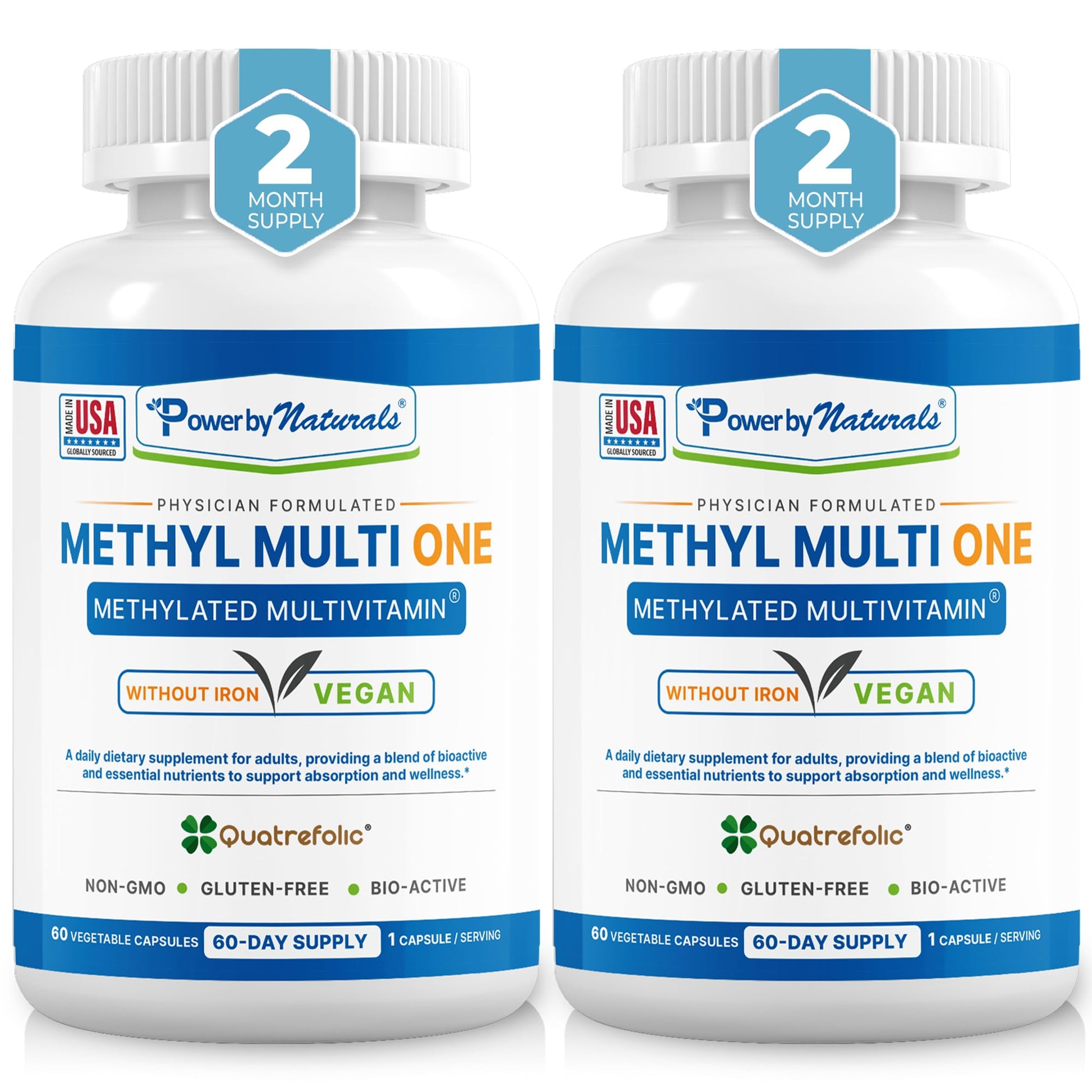 Frasco multivitamina metilada sin hierro Power By Naturals