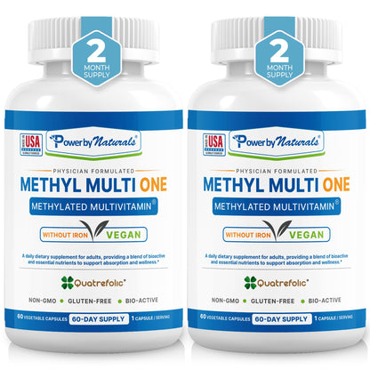 Frasco multivitamina metilada sin hierro Power By Naturals