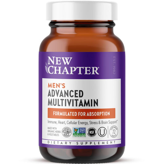 Frasco de multivitaminas avanzadas New Chapter