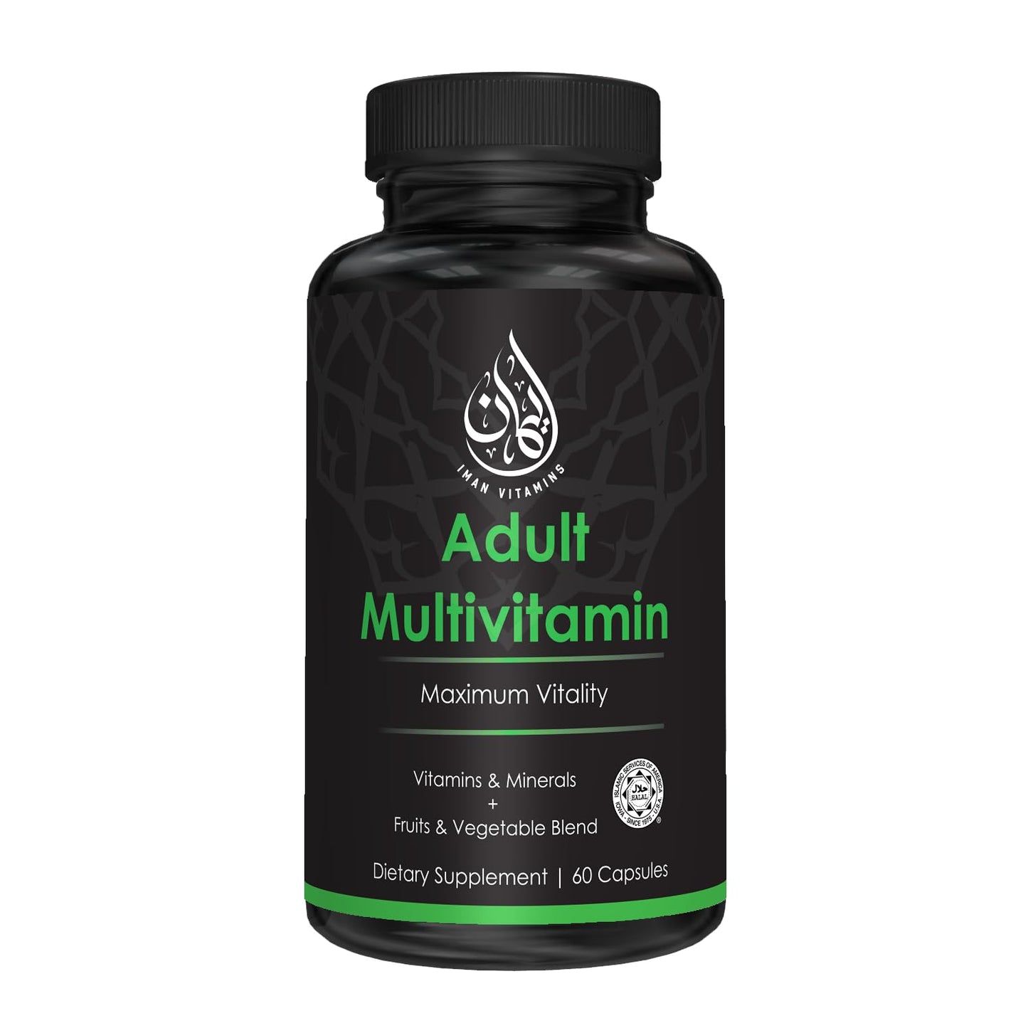 Frasco de multivitaminas Halal para adultos Iman Vitamins