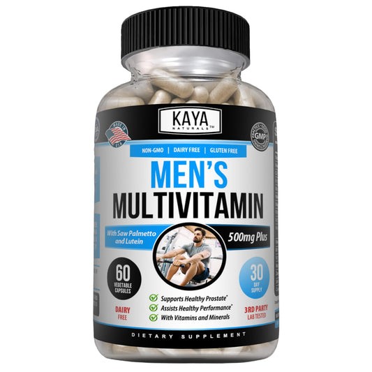 Frasco de multivitaminas para hombres de Kaya Naturals, 60 cápsulas