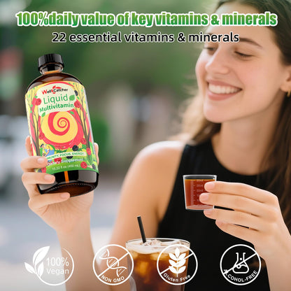 Frasco multivitaminas líquidas para toda la familia Wellcatcher