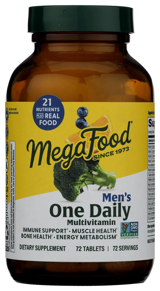 Frasco de multivitaminas MEGAFOOD para hombres de 72 unidades