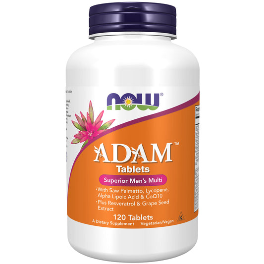 Frasco de multivitaminas Now Foods para hombres, 120 tabletas