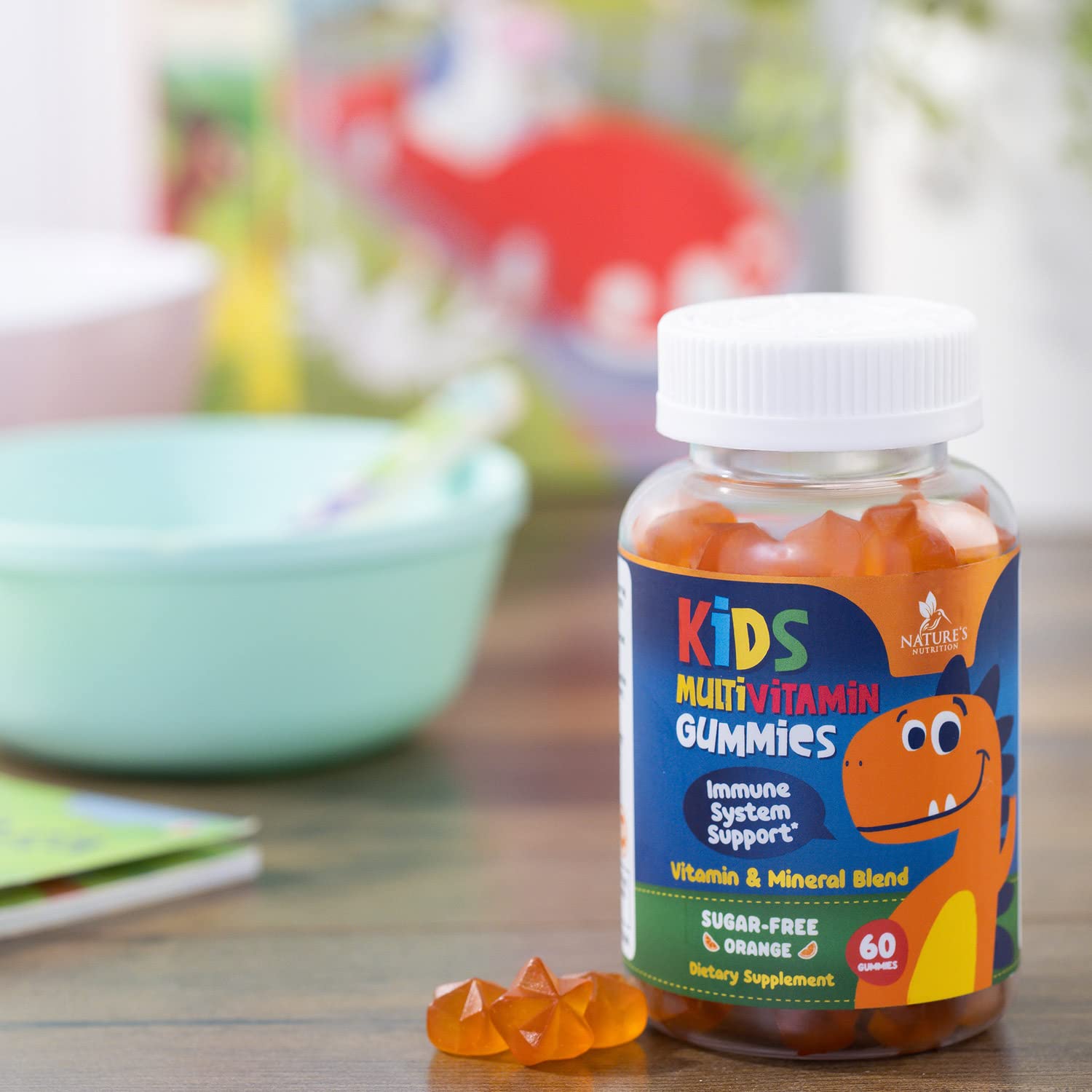 Frasco de gominolas multivitamínicas sin azúcar