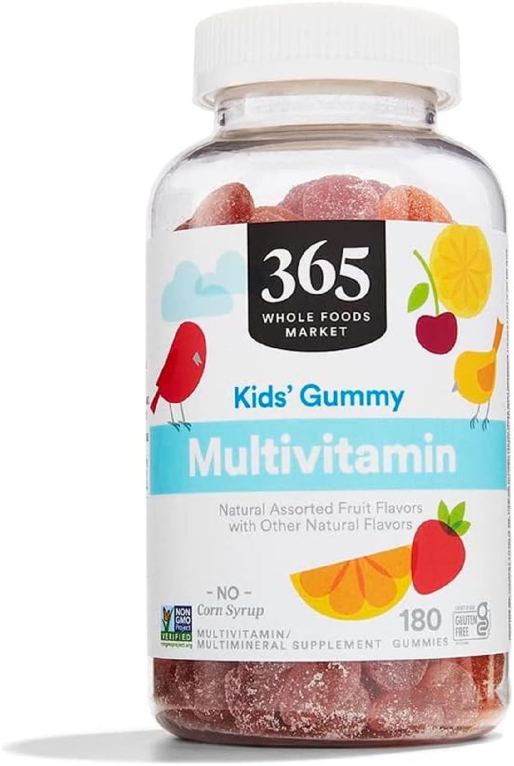 Frasco multivitamínico 365 gomitas frutas niños