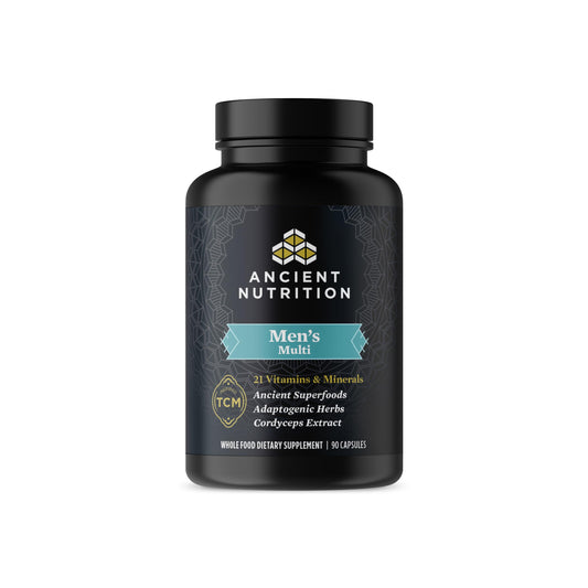 Frasco de multivitamínico Ancient Nutrition para hombres
