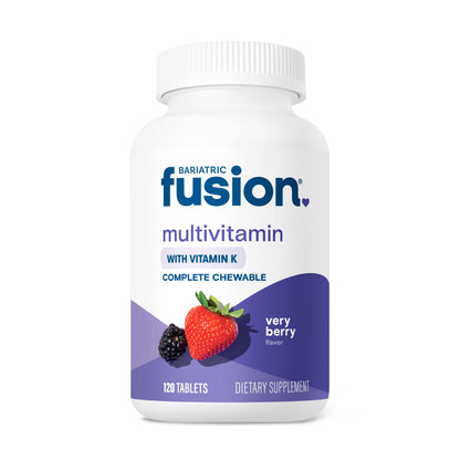 Frasco de multivitamínico Bariatric Fusion con sabor very berry