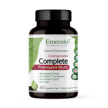 Frasco de multivitamínico Emerald Labs con 60 cápsulas