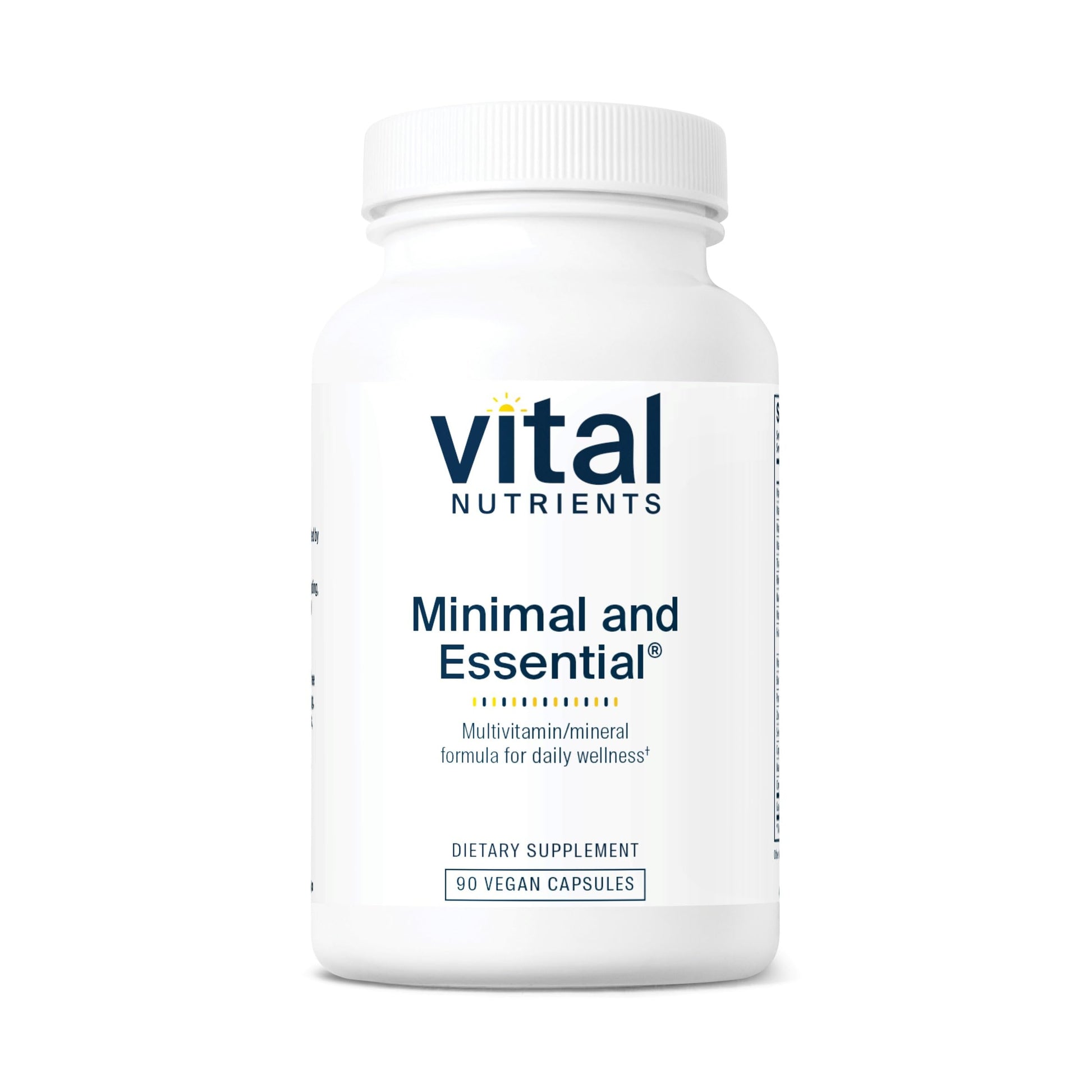 Frasco de multivitamínico esencial Vital Nutrients, 90 cápsulas.