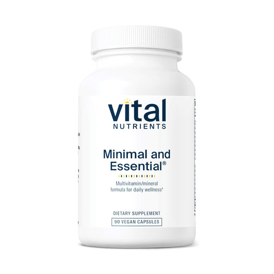 Frasco de multivitamínico esencial Vital Nutrients, 90 cápsulas.