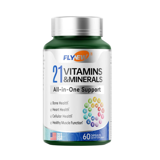 Frasco multivitamínico Flynew 21 en 1