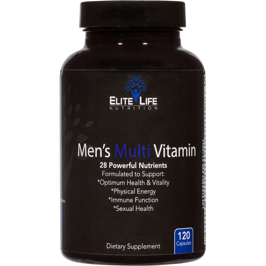 Frasco de multivitamínico para hombres con 28 nutrientes poderosos