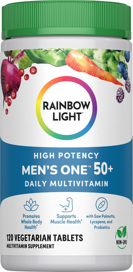 Frasco de multivitamínico para hombres mayores de 50 años Rainbow Light