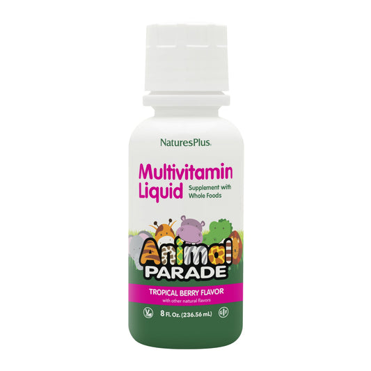 Frasco multivitamínico líquido infantil NaturesPlus Animal Parade