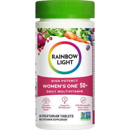 Frasco multivitamínico para mujeres 50+ Rainbow Light