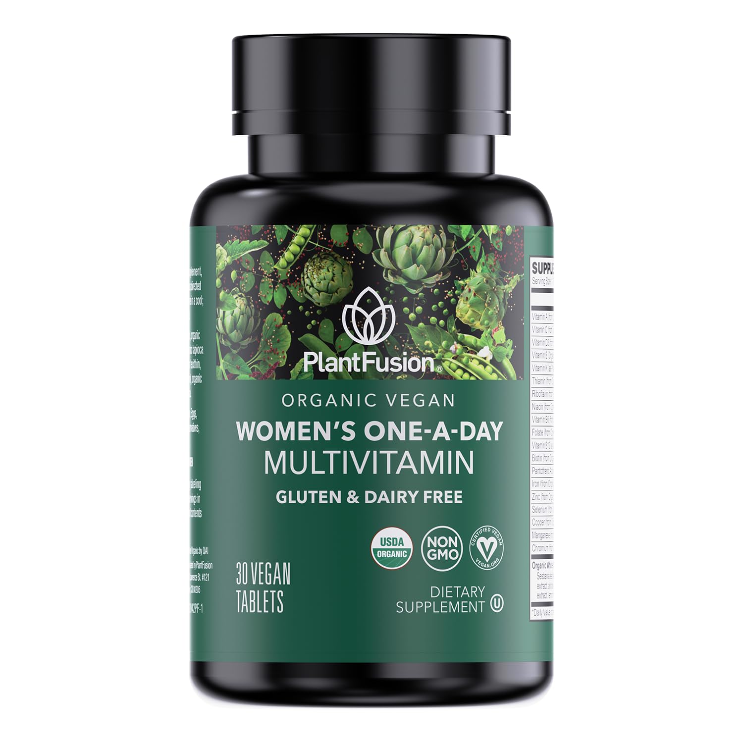 Frasco de multivitamínico orgánico para mujeres de PlantFusion