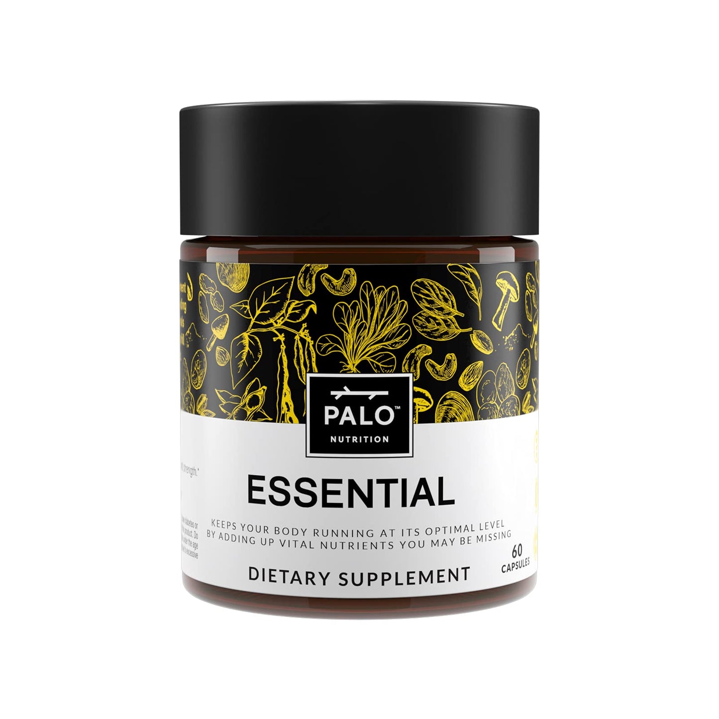 Frasco de multivitamínico PALO Essential+ 60 cápsulas