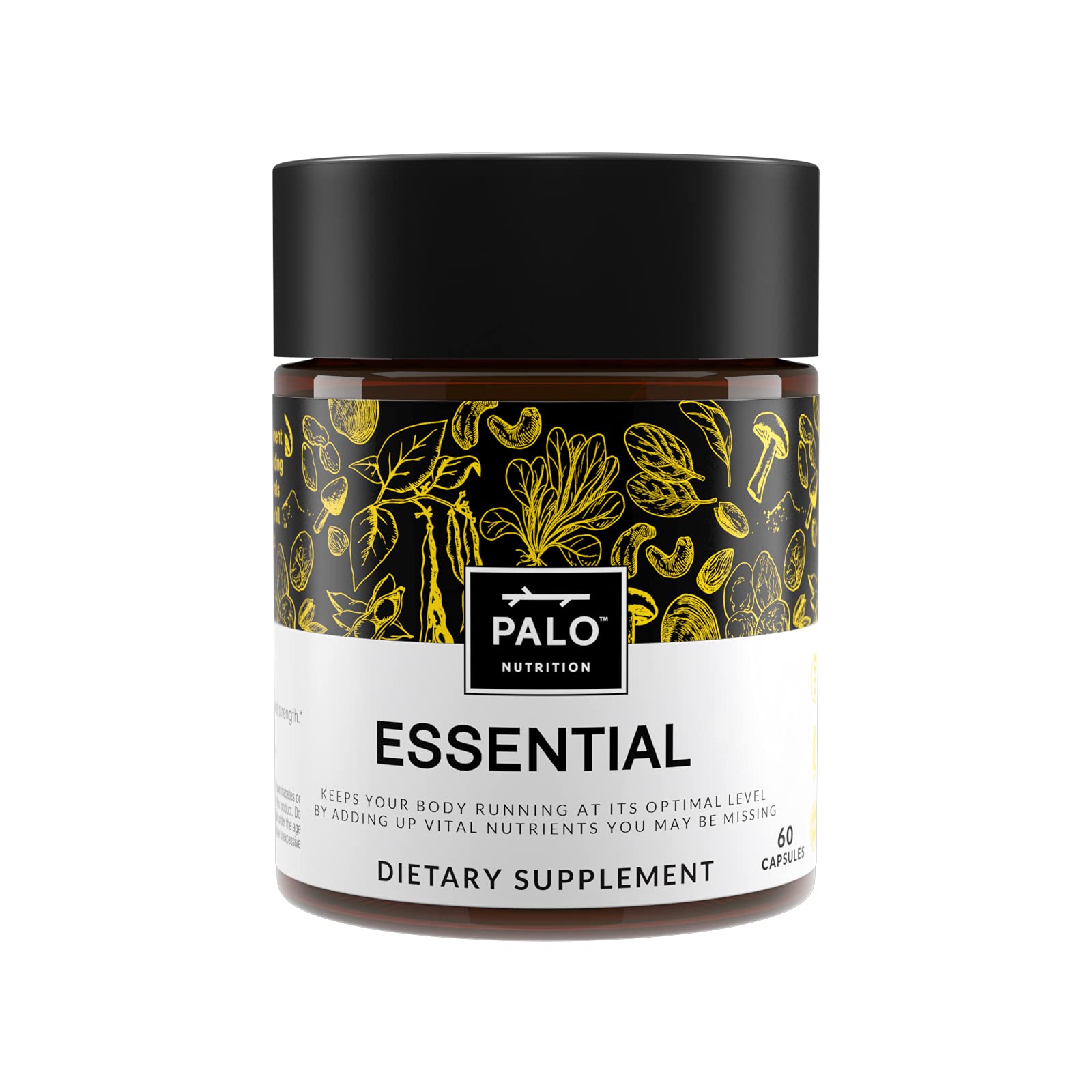 Frasco de multivitamínico PALO Essential+ 60 cápsulas