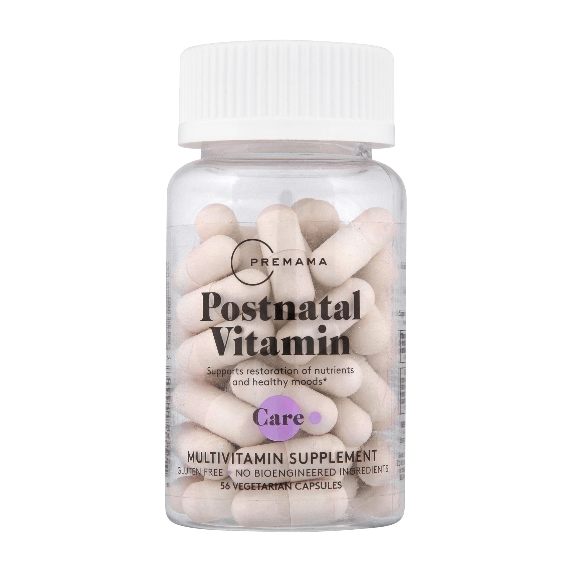 Frasco de multivitamínico postnatal Premama B12 y folato