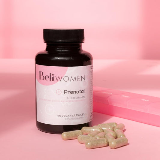Frasco multivitamínico prenatal Beli para mujeres
