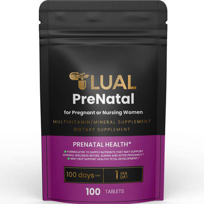 Frasco multivitamínico prenatal LUAL 100 tabletas