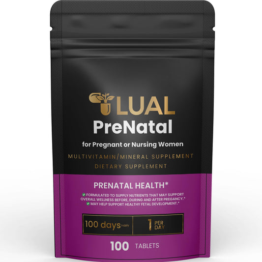 Frasco multivitamínico prenatal LUAL 100 tabletas