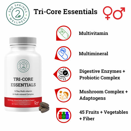 Frasco multivitamínico Tri-Core Essentials 2nd Springs