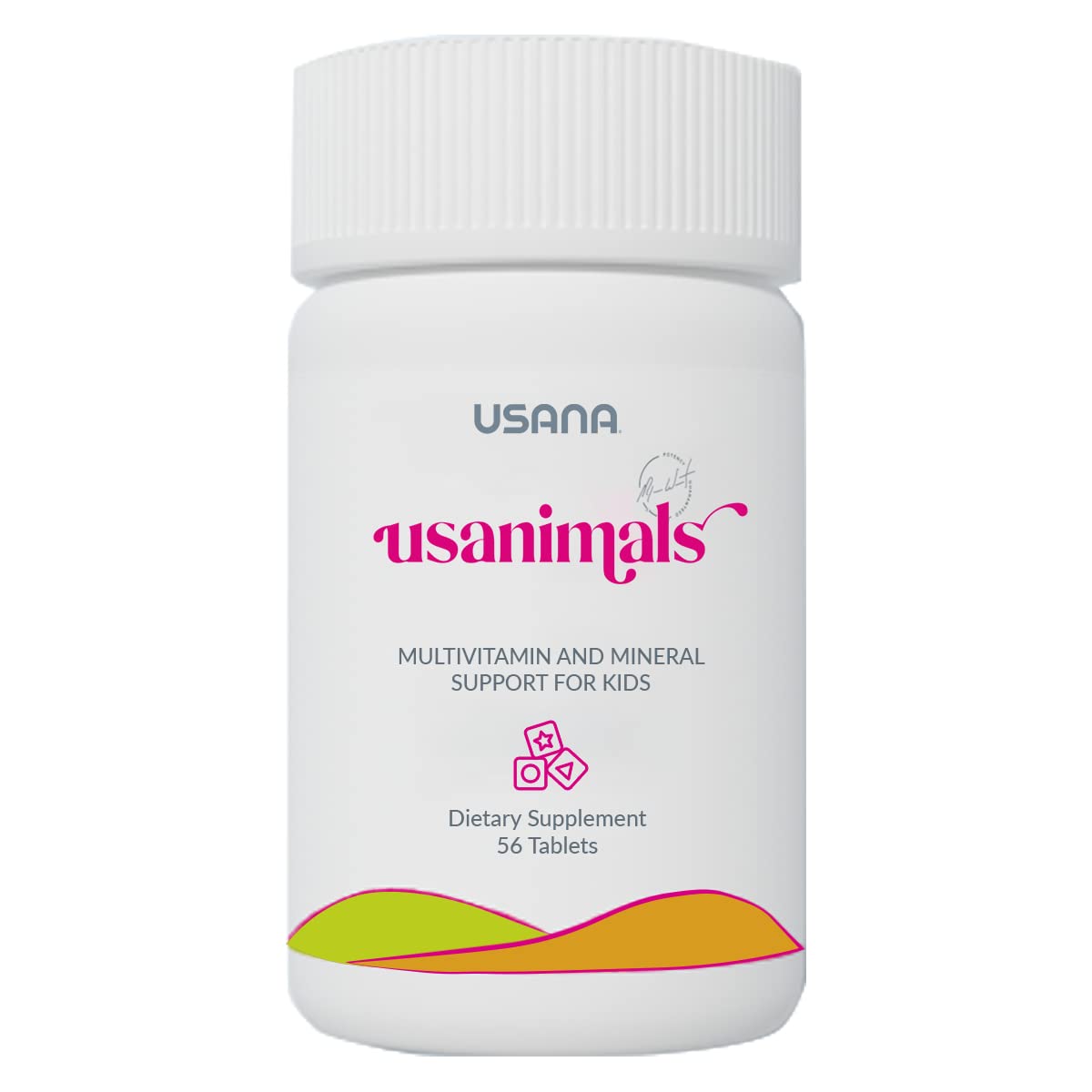 Frasco de multivitamínico Usanimals para niños.