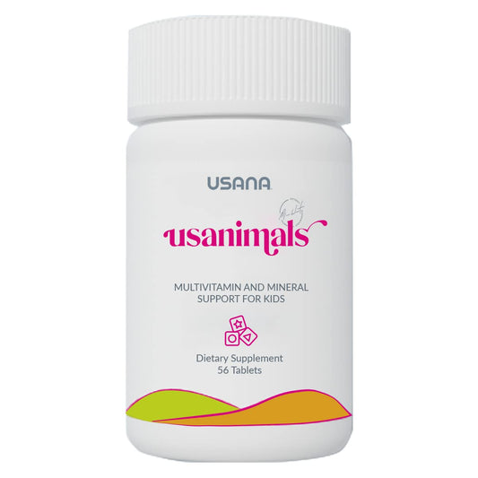 Frasco de multivitamínico Usanimals para niños.