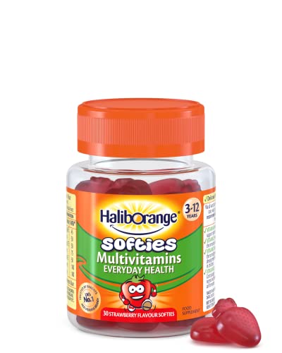 Frasco de multivitamínicos Haliborange para niños sabor fresa