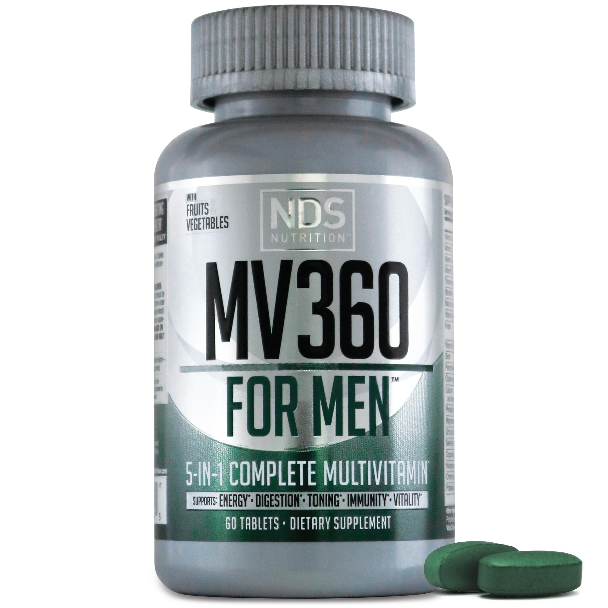 Frasco de MV360 multivitamínico para hombres, 60 tabletas