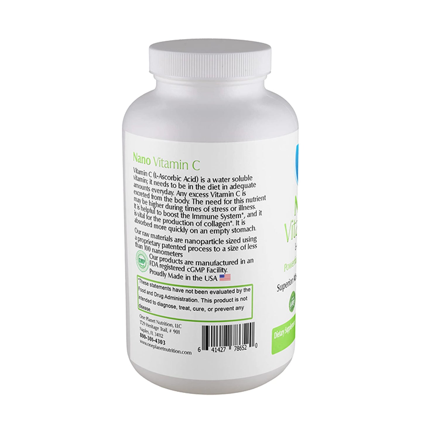 Frasco nano vitamina C One Planet vegano y no GMO