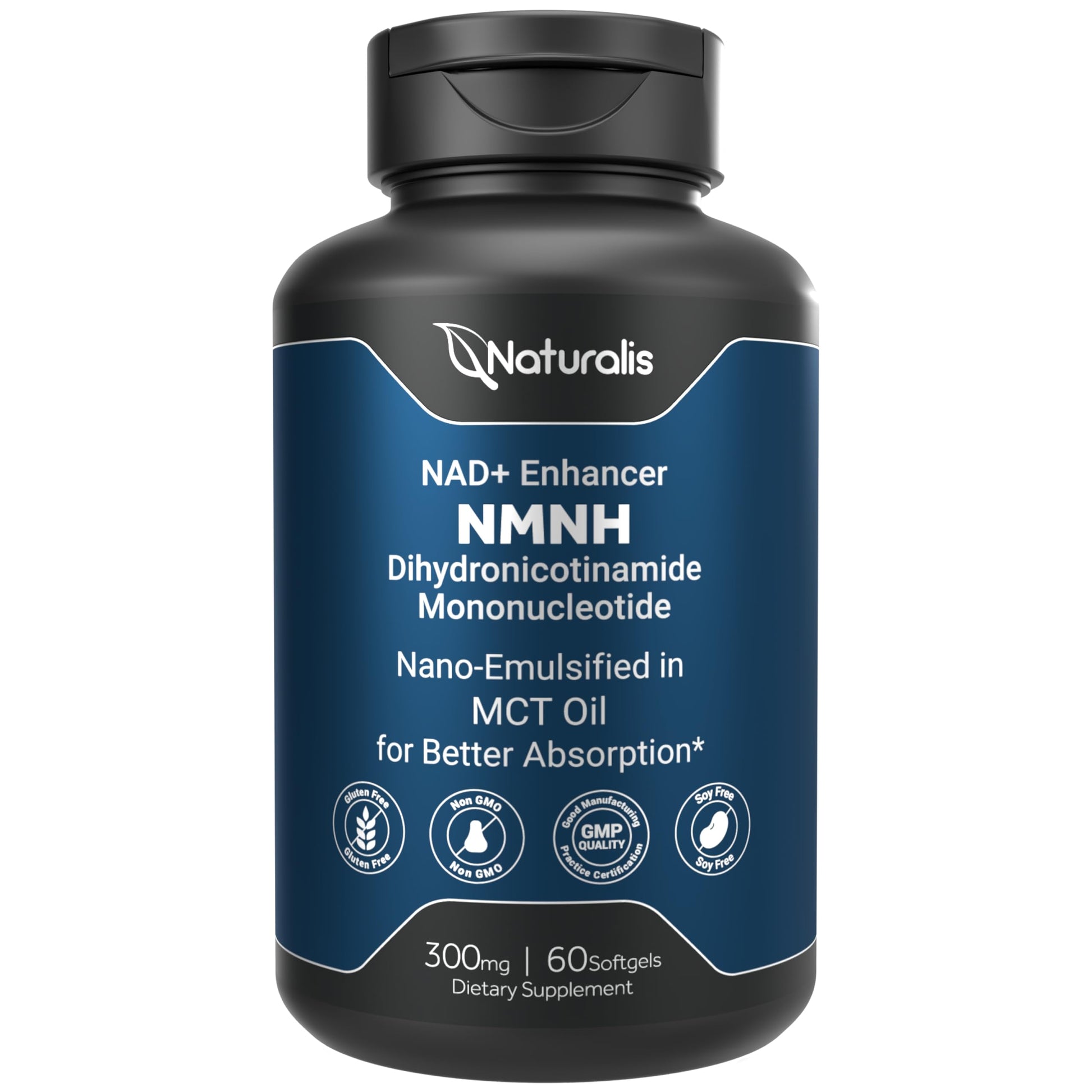 Frasco Naturalis NMNH 300mg nanoemulsionado en aceite MCT 60 cápsulas