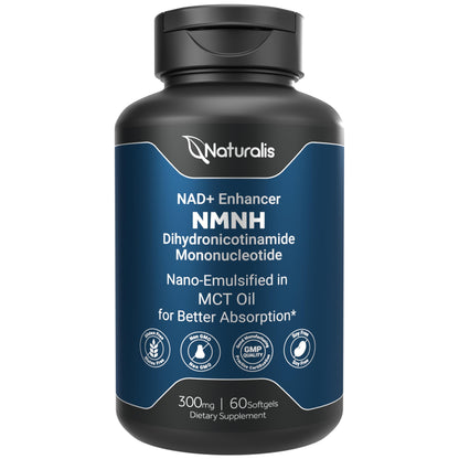 Frasco Naturalis NMNH 300mg nanoemulsionado en aceite MCT 60 cápsulas