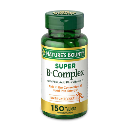Frasco Nature's Bounty Súper Complejo B vitamina C ácido fólico