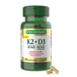 Frasco Nature's Bounty vitamina d3 k2 60 cápsulas vegetarianas
