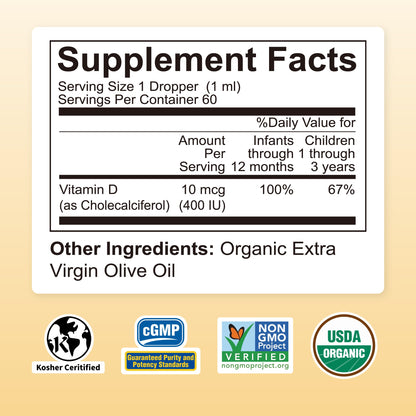 Frasco Nature's Nutra Sunshine Vitamina D3 gotas líquidas