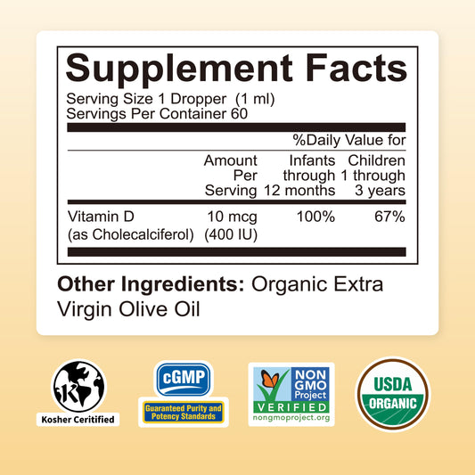 Frasco Nature's Nutra Sunshine Vitamina D3 gotas líquidas