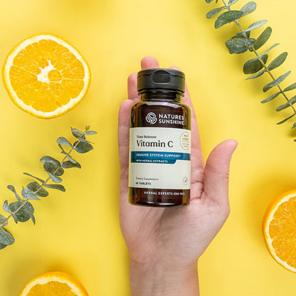 Frasco Natures Sunshine vitamina C 1000 mg