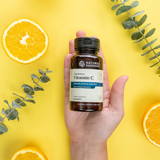 Frasco Natures Sunshine vitamina C 1000 mg