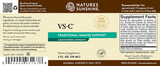Frasco Nature's Sunshine VS-C suplemento líquido vitamina c