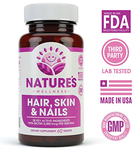 Frasco Natures Wellness suplementos belleza 60 cuentas