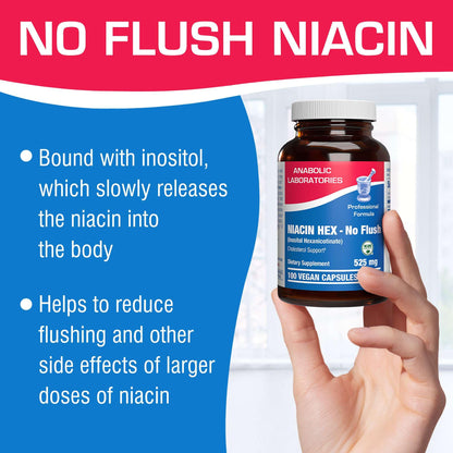 Frasco Niacina HEX suplemento sin enrojecimiento