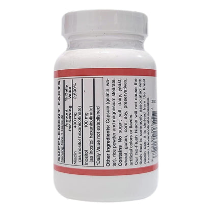 Frasco de niacina sin flushing Holistic Health 100 cápsulas