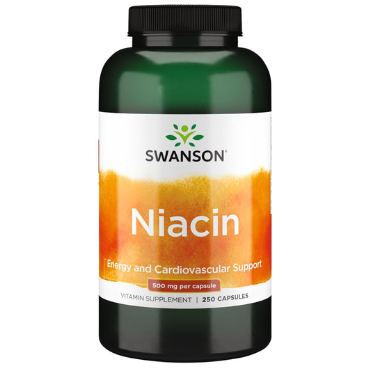 Frasco de Niacina Swanson 500 mg 250 cápsulas
