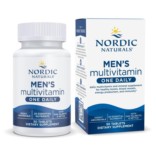 Frasco Nordic Naturals multivitaminas hombres 30 tabletas