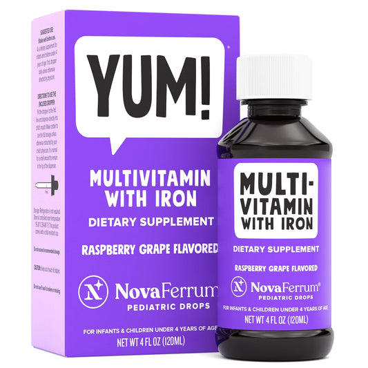 Frasco de NovaFerrum Yum multivitamina con hierro para niños