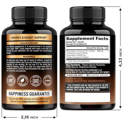 Frasco NUTRAHARMONY cápsulas complejo B y canela Ceilán